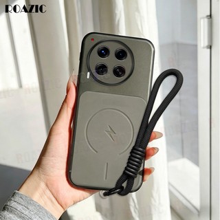 Ốp Điện Thoại Siêu Mỏng Bán Trong Suốt Cho Tecno Camon 30 30 5G Màu Trơn Mờ Có Dây Đeo Tay Chống Bụi Chống Sốc Bao Gồm Mềm Bảo Vệ CS01