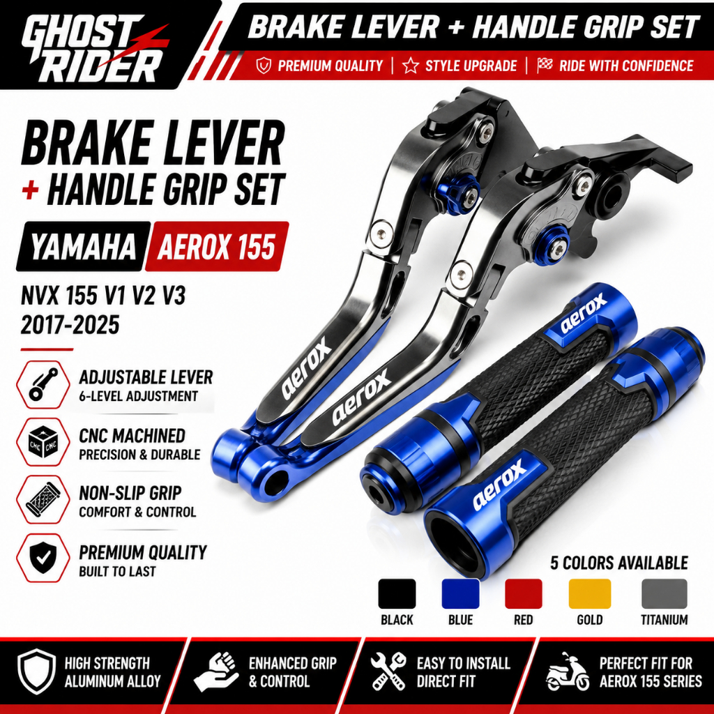 Dành Cho Xe YAMAHA Aerox 155 NVX 155 V1 V2 V3 2017-2025 Sửa Đổi Hợp Kim Nhôm CNC Chất Lượng Cao 6 Tầng Có Thể Điều Chỉnh Có Thể Gập Lại Cần Phanh Ly Hợp Đòn Bẩy Có Tay Cầm Bộ Keo