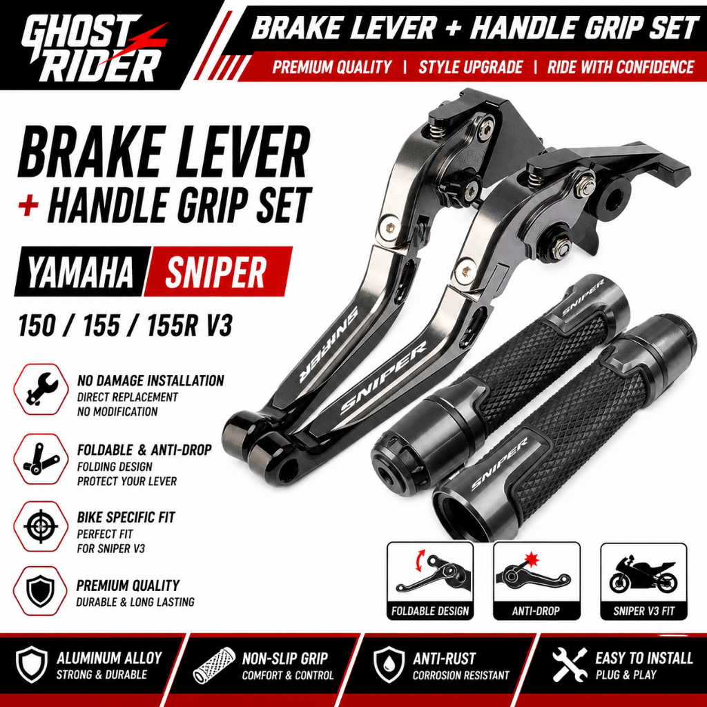 Dành Cho Xe YAMAHA Sniper 150 / 155 / 155R V3 Xe Máy CNC Hợp Kim Nhôm 6 Tầng Có Thể Điều Chỉnh Có Thể Gập Lại Phanh & Ly Hợp Đòn Bẩy Với Tay Cầm Bộ Keo