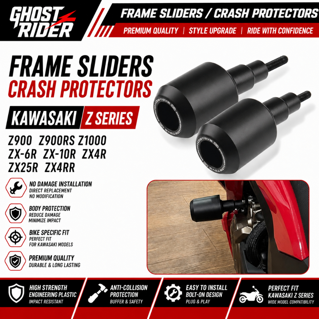 MỚI CHO KAWASAKI Z900 Z900RS Z1000 ZX-6R ZX-10R ZX4R ZX25R ZX4RR Phụ Kiện Xe Máy Khung Động Cơ Thanh Trượt Bảo Vệ Rơi Tai Nạn Thanh Trượt Bảo Vệ