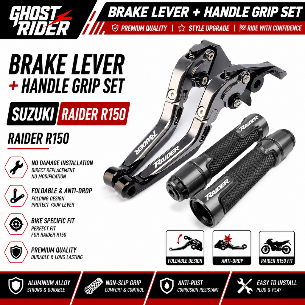 Dành Cho Xe Suzuki Raider R150 Carb Sửa Đổi Hợp Kim Nhôm CNC 6 Giai Đoạn Có Thể Điều Chỉnh Có Thể Gập Lại Phanh Ly Hợp Đòn Bẩy Với Tay Cầm Tay Cầm Bộ Keo Raider 150 / Rouse135 Phụ Kiện