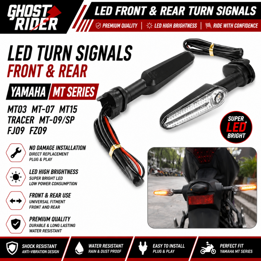 Dành Cho Xe Yamaha MT03 MT-07 MT15 TRACER MT-09 / SP FJ09 FZ09 LED Trước & Sau Đèn Tín Hiệu Xe Máy Đèn Báo