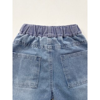 MuyoNowo Trẻ Em Cong Baggy Jeans Màu Cuff Mềm Giặt Quần Denim Cho Bé Trai Bé Gái