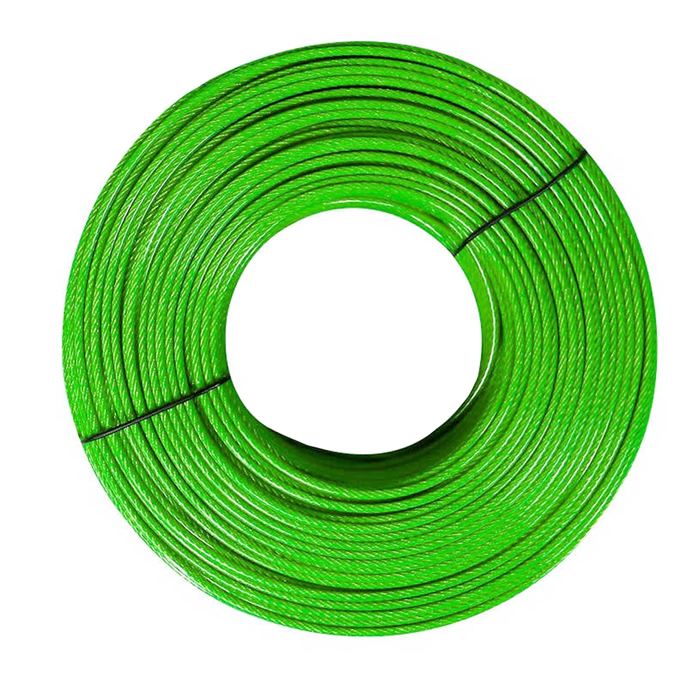 Dây thép phủ PVC màu xanh lá cây Dây cáp thép không gỉ 1mm-6mm Dây làm vườn Cây leo Trellis Dây phơi quần áo ngoài trời