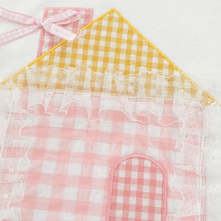 MuyoNowo Bé Gái 100% Cotton Nhà Miếng Dán Ren Viền Áo Thun Tay Ngắn Kẻ Sọc Dễ Thương Trẻ Em Tee