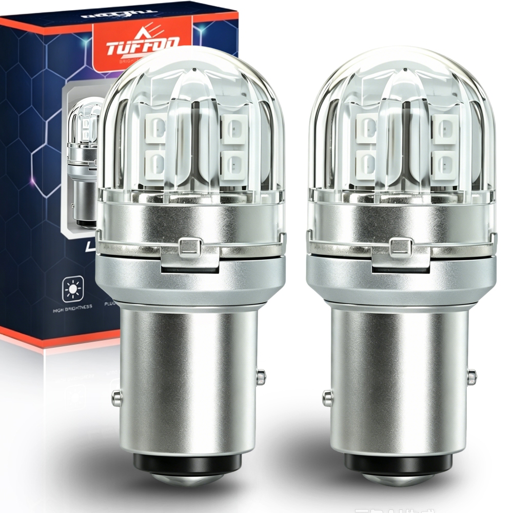 TUFFOO 1 Cặp Bóng đèn phanh LED 1157/Bay15d đuôi xe P21/5W Đỏ DC12V