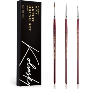 Bàn chải sơn thu nhỏ Golden Maple Kolinsky Sable - Bàn chải chi tiết chuyên nghiệp, Siêu mịn cho đồ thu nhỏ, Chi tiết, 40k, Fingure, Kết xuất phong cảnh, Tranh Mini, Màu nước