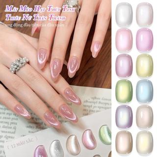 Miss Gooey Sơn móng tay gel họa tiết mắt mèo đính hạt thủy tinh kiểu nữ thần Phong cách mới Xuân/Hè 2026 Hợp thời trang và giúp da trông trắng sáng hơn