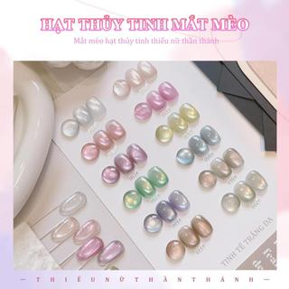 Miss Gooey Sơn móng tay gel họa tiết mắt mèo đính hạt thủy tinh kiểu nữ thần Phong cách mới Xuân/Hè 2026 Hợp thời trang và giúp da trông trắng sáng hơn