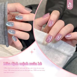 Miss Gooey Sơn móng tay gel họa tiết mắt mèo đính hạt thủy tinh kiểu nữ thần Phong cách mới Xuân/Hè 2026 Hợp thời trang và giúp da trông trắng sáng hơn