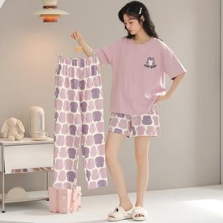 【Có đệm ngực + Siêu mỏng】Bộ 3 món đồ ngủ mùa hè | Áo tay ngắn + Quần sooc + Quần dài | Mặc nhà thoải mái – Linh hoạt thay đổi | Chất mát nhẹ, thấm hút mồ hôi | Hàng đẹp giá tốt | Mua ngay!