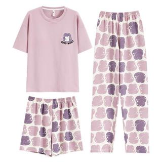 【Có đệm ngực + Siêu mỏng】Bộ 3 món đồ ngủ mùa hè | Áo tay ngắn + Quần sooc + Quần dài | Mặc nhà thoải mái – Linh hoạt thay đổi | Chất mát nhẹ, thấm hút mồ hôi | Hàng đẹp giá tốt | Mua ngay!
