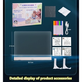 Bảng vẽ phát sáng trẻ em có thể loại bỏ đồ chơi máy tính bảng acrylic hai mặt huỳnh quang graffiti cho bé