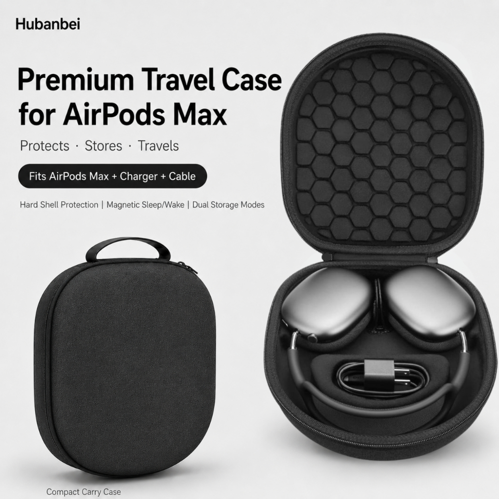Smart Case cho Apple AirPods Max hỗ trợ chế độ Sleep | Hộp cứng đựng tai nghe | Túi bảo vệ du lịch | Túi lưu trữ