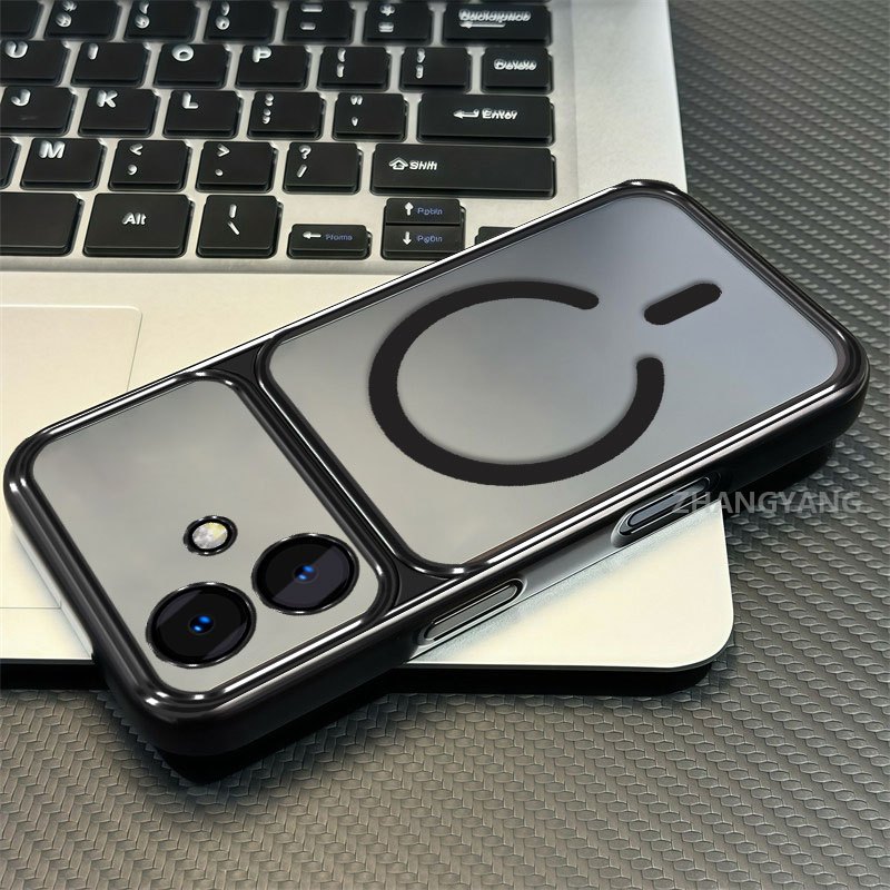 Ốp Lưng Cho OPPO A79 5G Thẩm Mỹ Silicon Cao Cấp Mạ Điện Trong Suốt Vỏ Điện Thoại Cùng Dòng Màu Hút Từ Tính Vòng Thiết Kế Mới