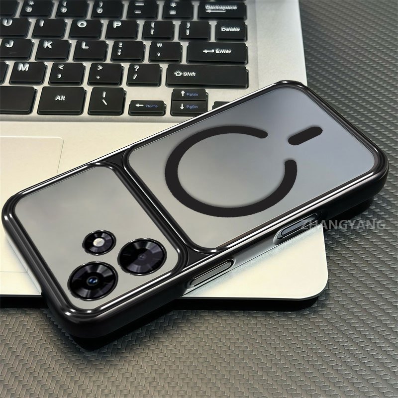 Ốp Lưng Cho Realme note 80 4G Thẩm Mỹ Silicon Cao Cấp Mạ Điện Trong Suốt Vỏ Điện Thoại Cùng Dòng Màu Hút Từ Tính Vòng Thiết Kế Mới
