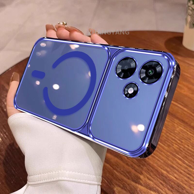 Ốp Lưng Cho Realme note 80 4G Thẩm Mỹ Silicon Cao Cấp Mạ Điện Trong Suốt Vỏ Điện Thoại Cùng Dòng Màu Hút Từ Tính Vòng Thiết Kế Mới