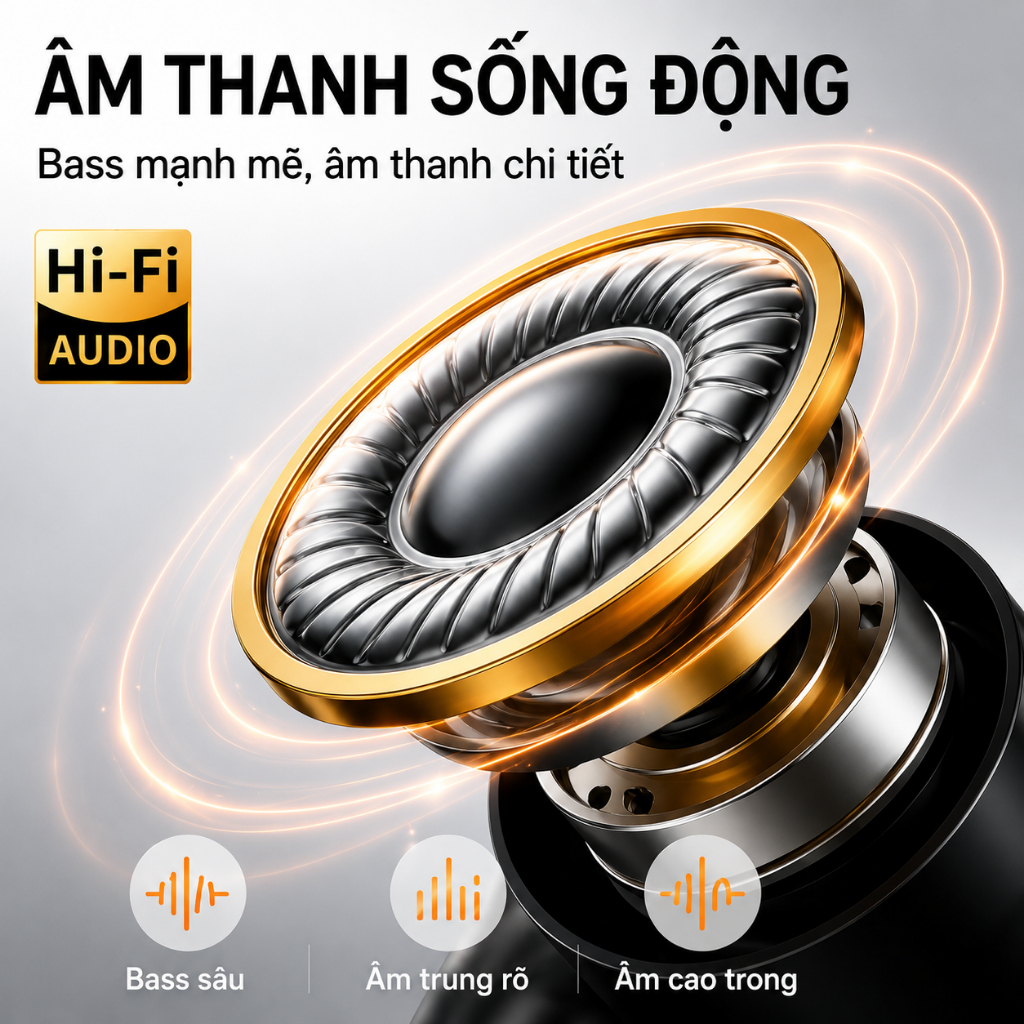 Tai Nghe Bluetooth Lenovo HT38 Chính Hãng - Âm Thanh HIFI Sống Động, Mic Khử Ồn Cuộc Gọi, Pin 15 Giờ, Thiết Kế Gọn Nhẹ