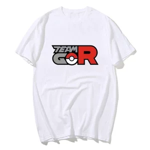 Pokémon Anime Team Rocket Sáng Tạo In Hình Áo Thun Nam Nữ Mùa Hè Mới Bông Tai Kẹp Rời Xu Hướng Thường Ngày Tay Ngắn