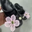 Giày Sandal Nữ DIY Quyến Rũ Bộ Hồng Organza Hoa Ngọc Trai Nút Lỗ Giày Trang Trí Phụ Kiện