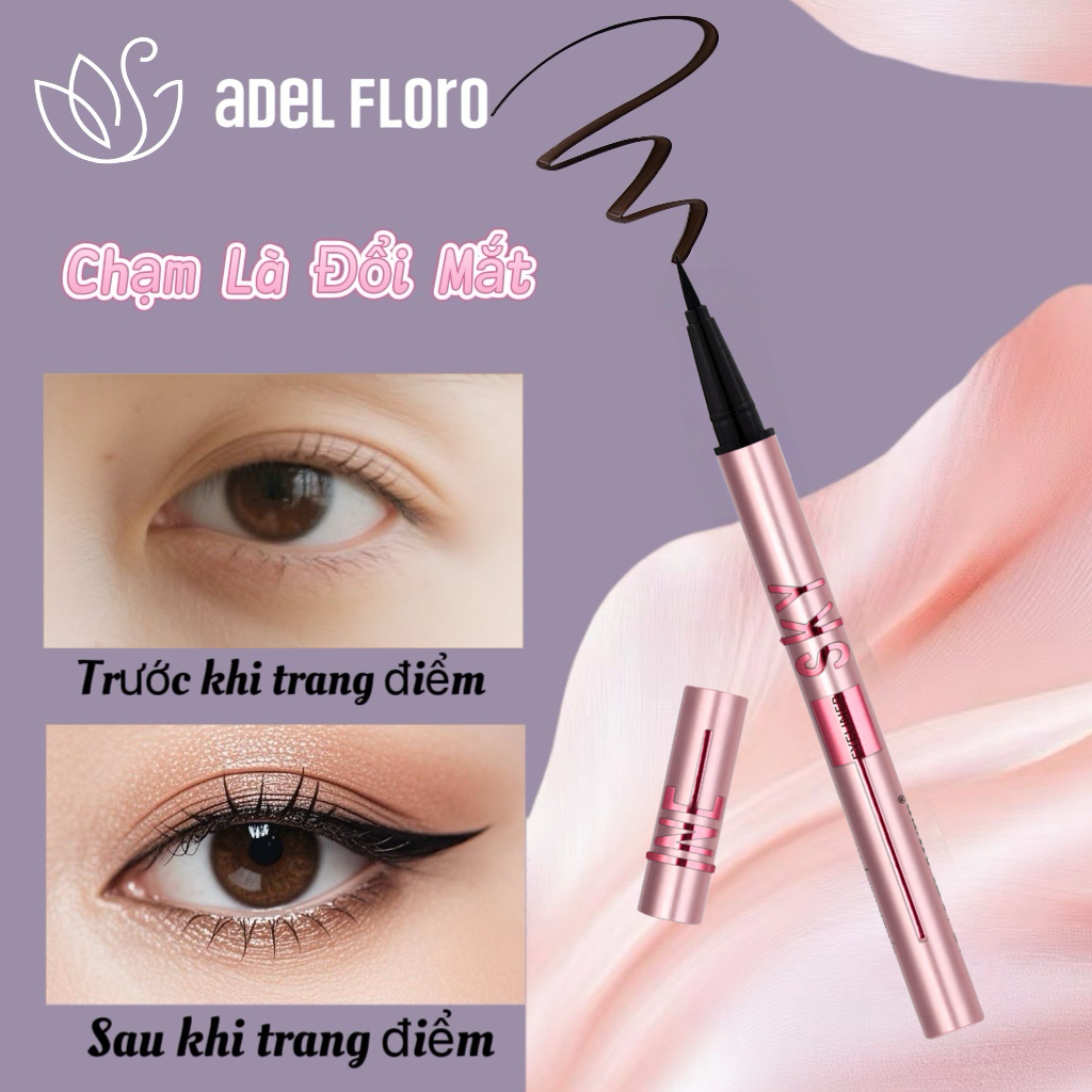 【Adel Floro】Bút Kẻ Mắt Chạm Nổi Vua - Đầu Siêu Nhỏ, Chống Nước, Lâu Trôi 24H, Dễ Dùng Cho Người Mới