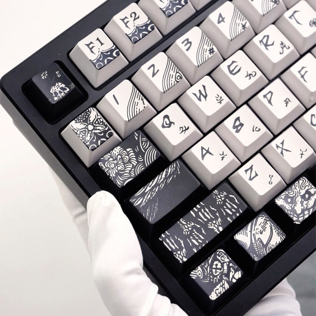 Mũ trùm đầu thiên thần sa ngã Keycaps PBT anh đào hồ sơ màu đen Seraph Kim loại ngọc trai Keycap cho bàn phím cơ | BigBuy360 - bigbuy360.vn