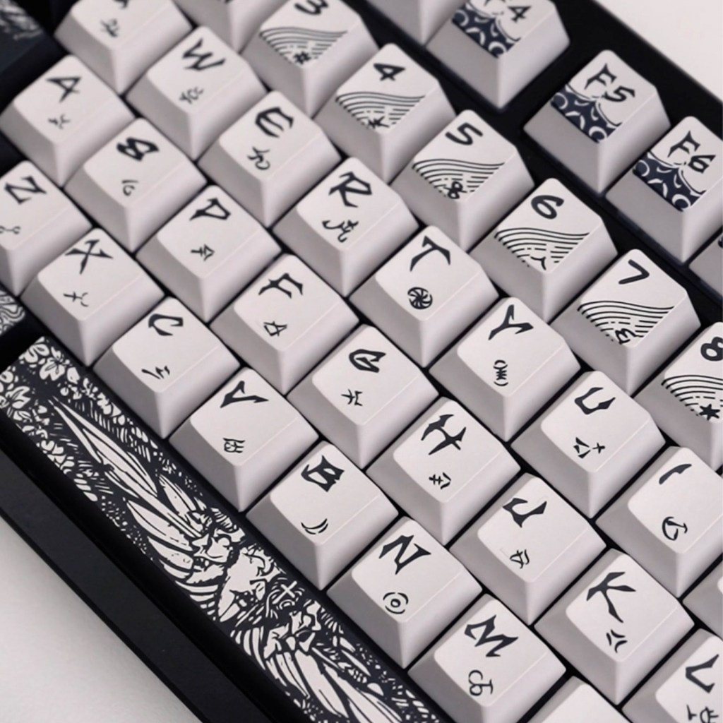 Mũ trùm đầu thiên thần sa ngã Keycaps PBT anh đào hồ sơ màu đen Seraph Kim loại ngọc trai Keycap cho bàn phím cơ | BigBuy360 - bigbuy360.vn