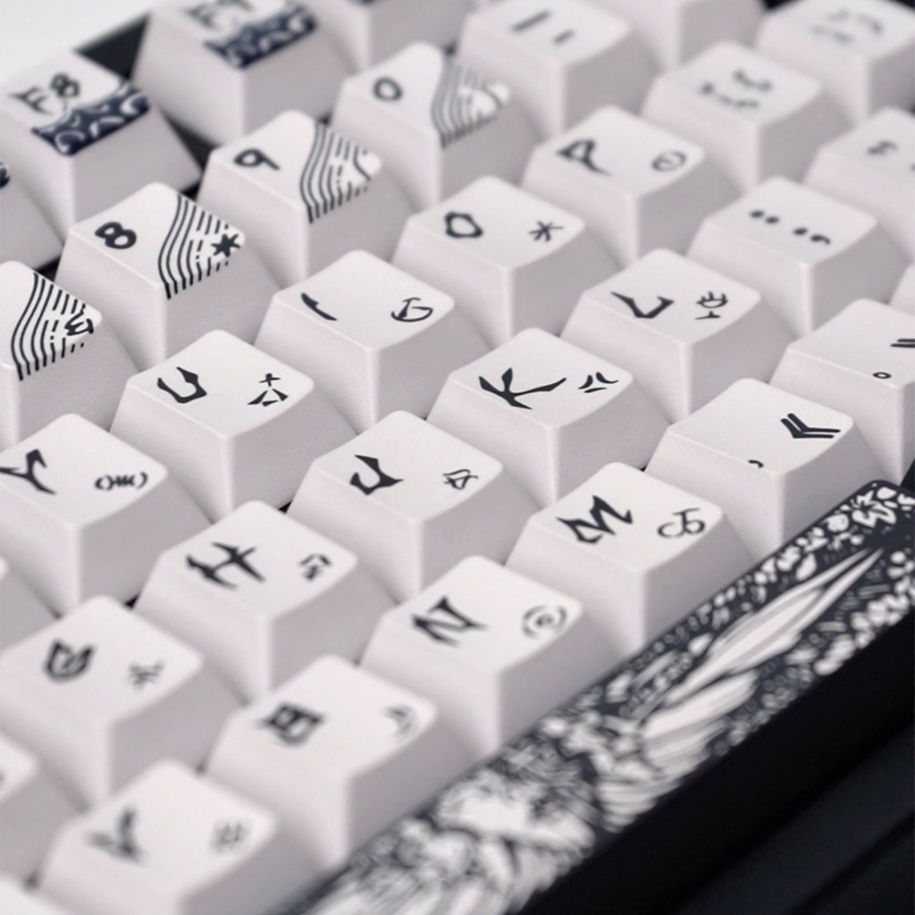 Mũ trùm đầu thiên thần sa ngã Keycaps PBT anh đào hồ sơ màu đen Seraph Kim loại ngọc trai Keycap cho bàn phím cơ | BigBuy360 - bigbuy360.vn