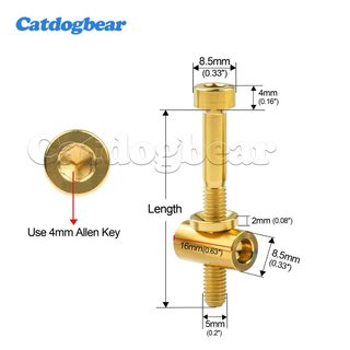 Catdogbear Bộ Ốc Vít + Đai Ốc + Vòng Đệm Cố Định Yên Xe Đạp Leo Núi M5x30 / 40mm Bằng Titan