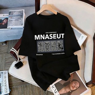 WASSUP 2026 Phong Cách Mới Nam Tay Ngắn Phong Cách Hàn Quốc Cổ Tròn Rời Vải Mềm Làm Tinh Tế Dòng Động Vật In Họa Tiết