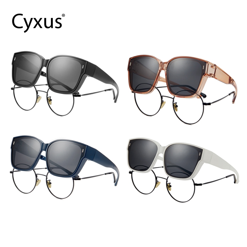 Cyxus Kính râm đeo vai/kính râm phân cực/gọng vuông lớn bằng chất liệu TR90/thiết kế gập gọn, phù hợp cho cả nam và nữ.P1128