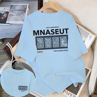WASSUP 2026 Phong Cách Mới Nam Tay Ngắn Phong Cách Hàn Quốc Cổ Tròn Rời Vải Mềm Làm Tinh Tế Họa Tiết Đường Khâu In