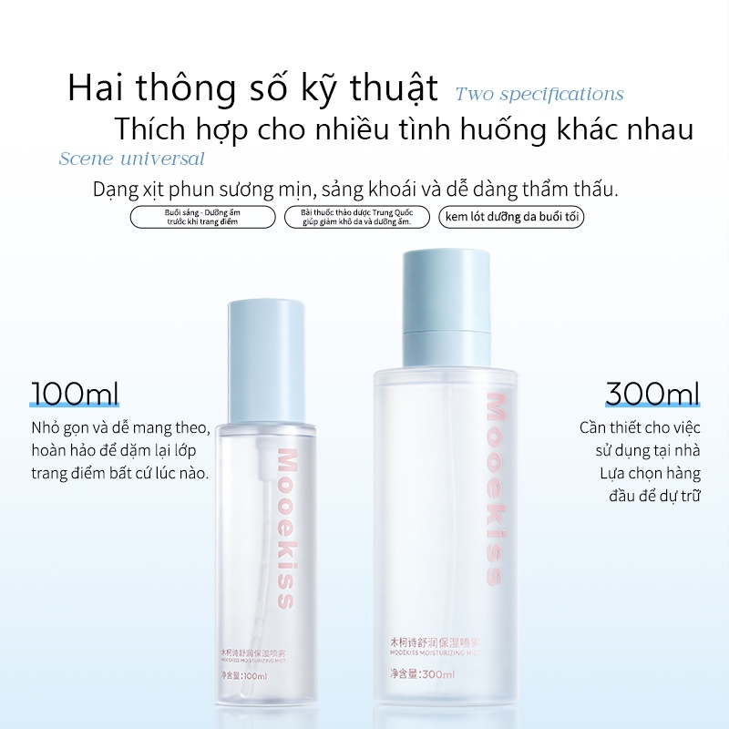 [KOL] Xịt dưỡng ẩm Mooekiss, Xịt sửa chữa, Mực điều hòa, Xịt dưỡng ẩm, Mực dưỡng ẩm