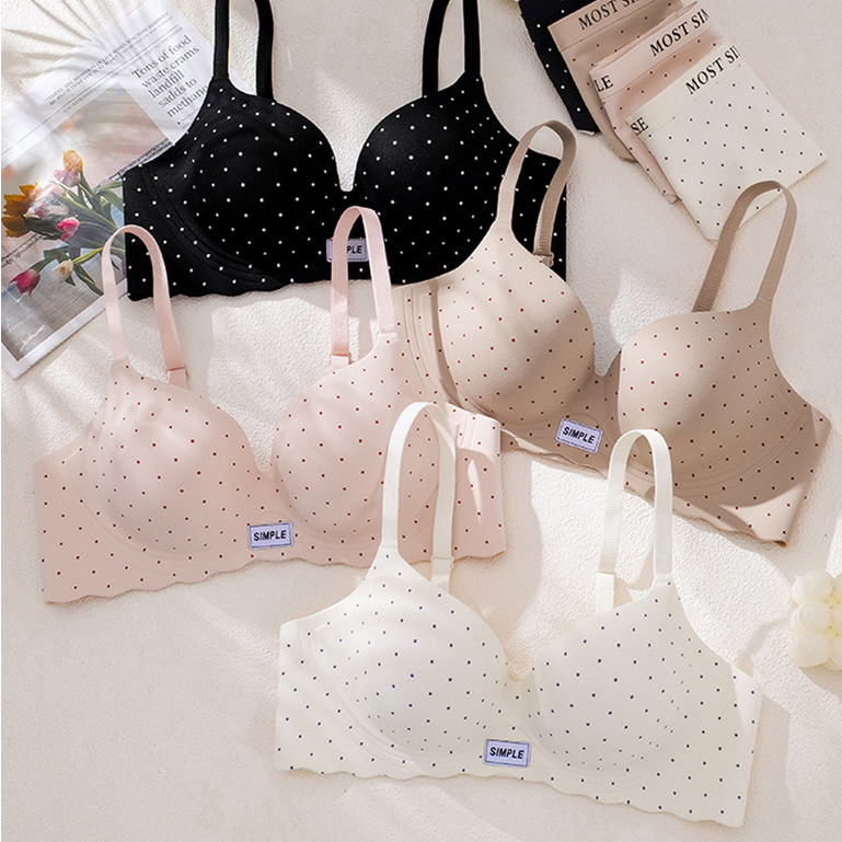 Áo ngực nữ cổ chữ V chấm bi gợi cảm