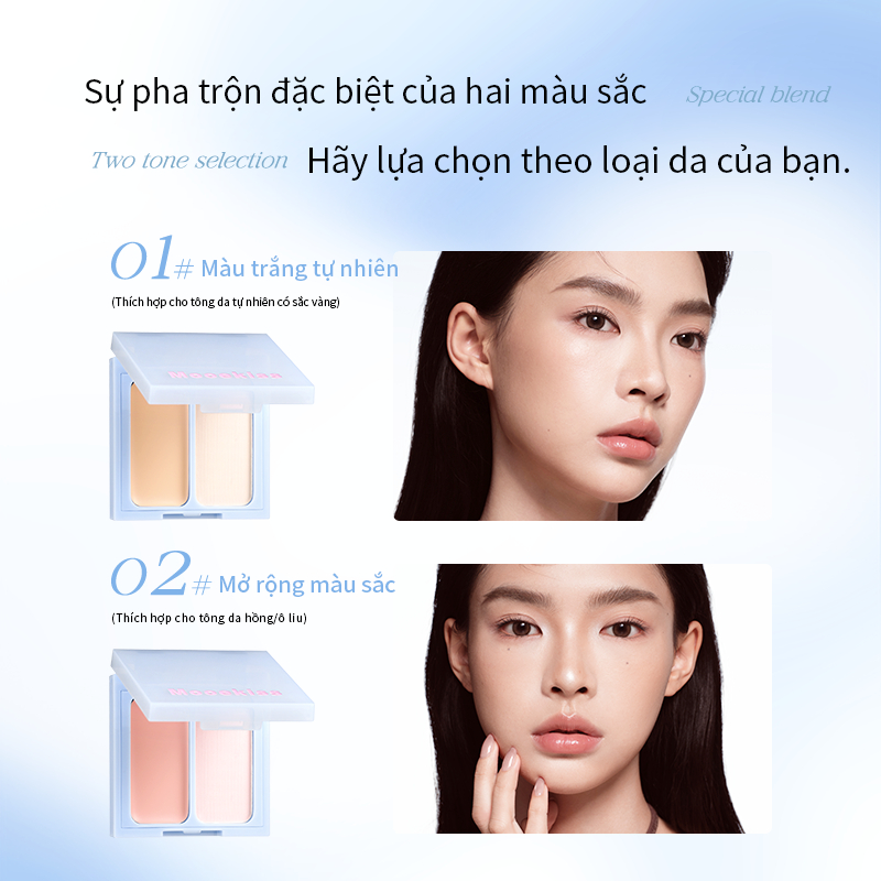 [LIVE Combo 2] Combo 2 Bảng Tạo Khối Mooekiss 2 Màu Highlight Stick, Tạo Khối 3D, Làm Sáng Da, Dễ Tán