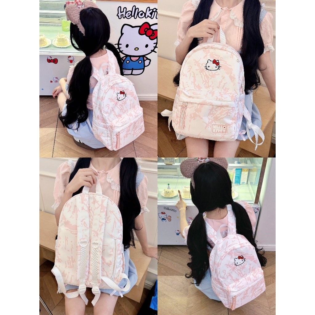 Hellokitty Schoolbag ins Niche Cao Cấp Cấp Cấp Trung Học Cơ Sở Đại Học Nữ Ba Lô 2026 Mới Phong Cách Hàn Quốc Hồng