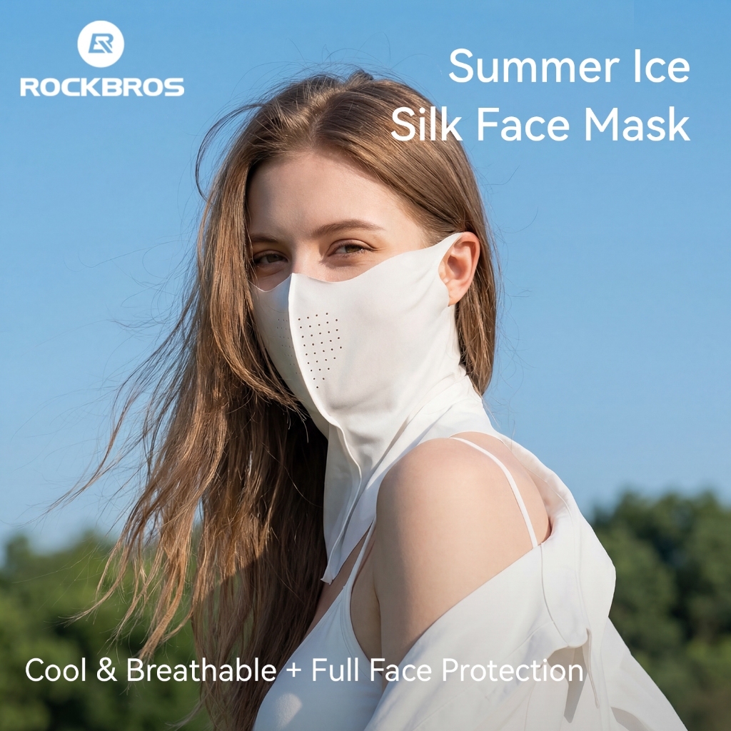 ROCKBROS Ice Silk Mask Chống Tia UV Vòng Tai Thoáng Khí Nhanh Khô Chống Nắng Khăn Đi Xe Đạp Câu Cá Đi Bộ Đường Dài Mặt nạ Mùa Hè