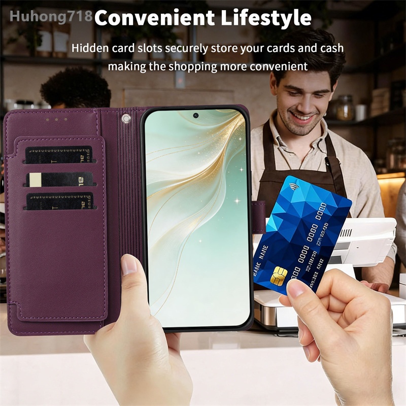 Dành Cho Vivo Ikoo Z9 Turbo Z9S Z9X Z10 Z10X Z11 15 15R Lite Pro 5G Ví Lật Bao Da Bảo Vệ Thả Có Khe Cắm Thẻ Vỏ Silicon Mềm Dây Đeo Tay Sạc Không Dây