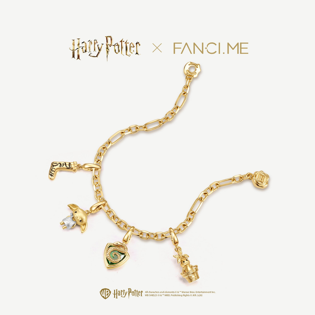 FANCIME x Harry Potter Sterling Silver Charm Mặt dây chuyền kỷ niệm DIY Jewerly (Không có vòng tay / Dây chuyền)