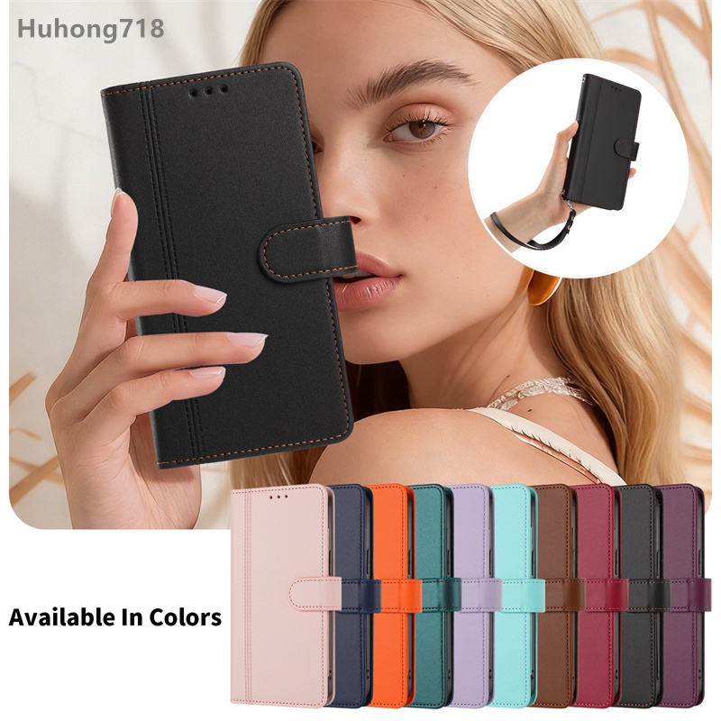 Dành Cho Vivo Ikoo Z9 Turbo Z9S Z9X Z10 Z10X Z11 15 15R Lite Pro 5G Ví Lật Bao Da Bảo Vệ Thả Có Khe Cắm Thẻ Vỏ Silicon Mềm Dây Đeo Tay Sạc Không Dây