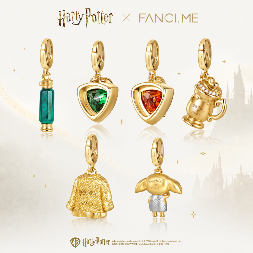 FANCIME x Harry Potter Sterling Silver Charm Mặt dây chuyền kỷ niệm DIY Jewerly (Không có vòng tay / Dây chuyền)