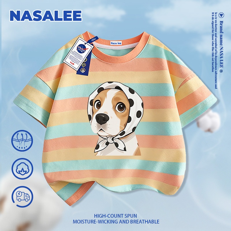 [Giao hàng trong ngày] NASA Hợp thời trang Phong cách mới Cotton nguyên chất cho trẻ em tay ngắn thoải mái In hình Piccolo thân thiện với da