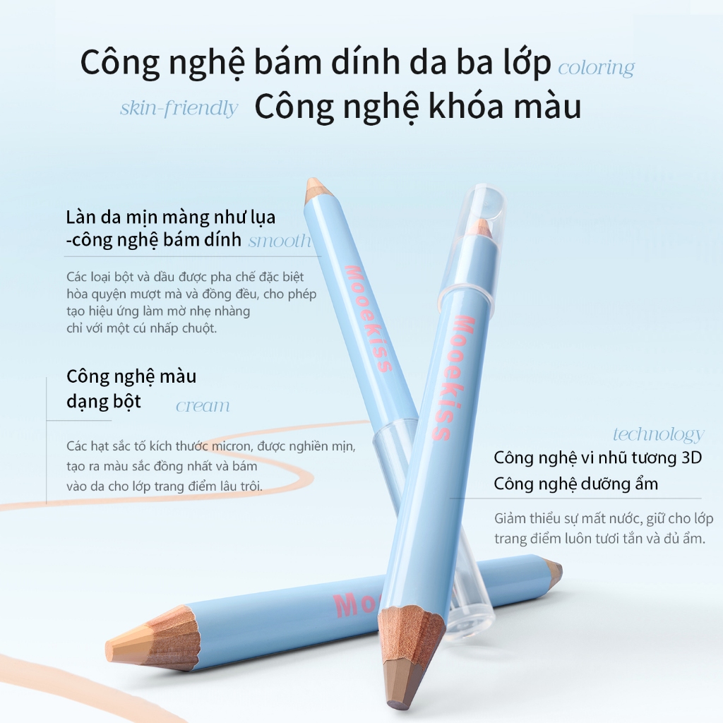 Bút Tạo Khối Mooekiss Stick 2 Đầu, Tạo Khối 3D, Highlight, Dễ Tán, Định Hình Khuôn Mặt