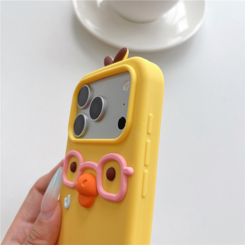 Ốp điện thoại chất liệu gel silicon họa tiết gà iPhone 17 ProMax