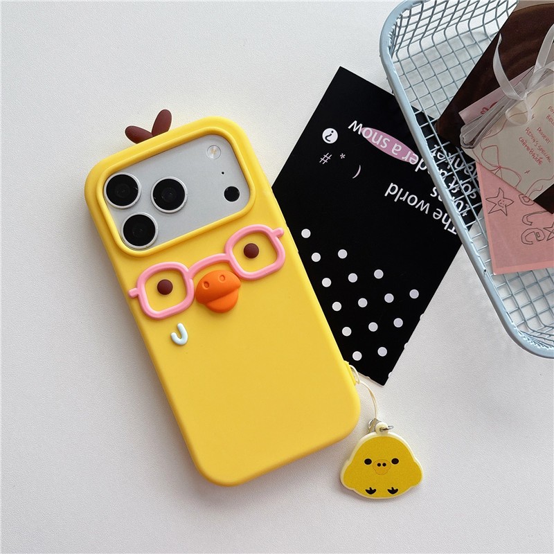 Ốp điện thoại chất liệu gel silicon họa tiết gà iPhone 17 ProMax