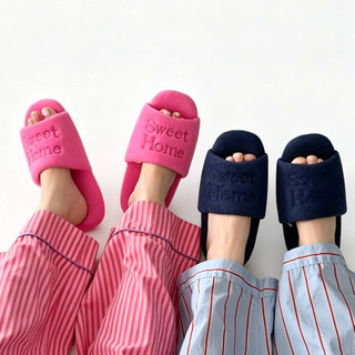 XIXITIAO Dép Vải Cotton Nam Nữ Máy Có Thể Giặt Chữ Thêu Phòng Ngủ Tắt Tiếng Đế Mềm