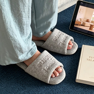 XIXITIAO Dép Vải Cotton Nam Nữ Máy Có Thể Giặt Chữ Thêu Phòng Ngủ Tắt Tiếng Đế Mềm