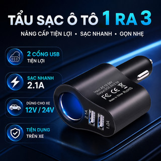 Bộ sạc 3 trong 1 ar Mini Bộ sạc xe hơi di động Cổng USB kép Bộ chuyển đổi xe hơi đa năng Bộ sạc xe hơi 12V / 24V