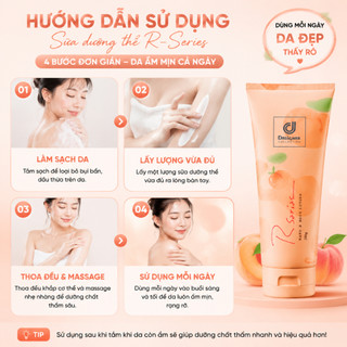 R-Series Peach Body Lotion-Whole Body Dưỡng ẩm dưỡng ẩm, sảng khoái không dính, thơm 24H, mềm mại cho da, ngay lập tức có!