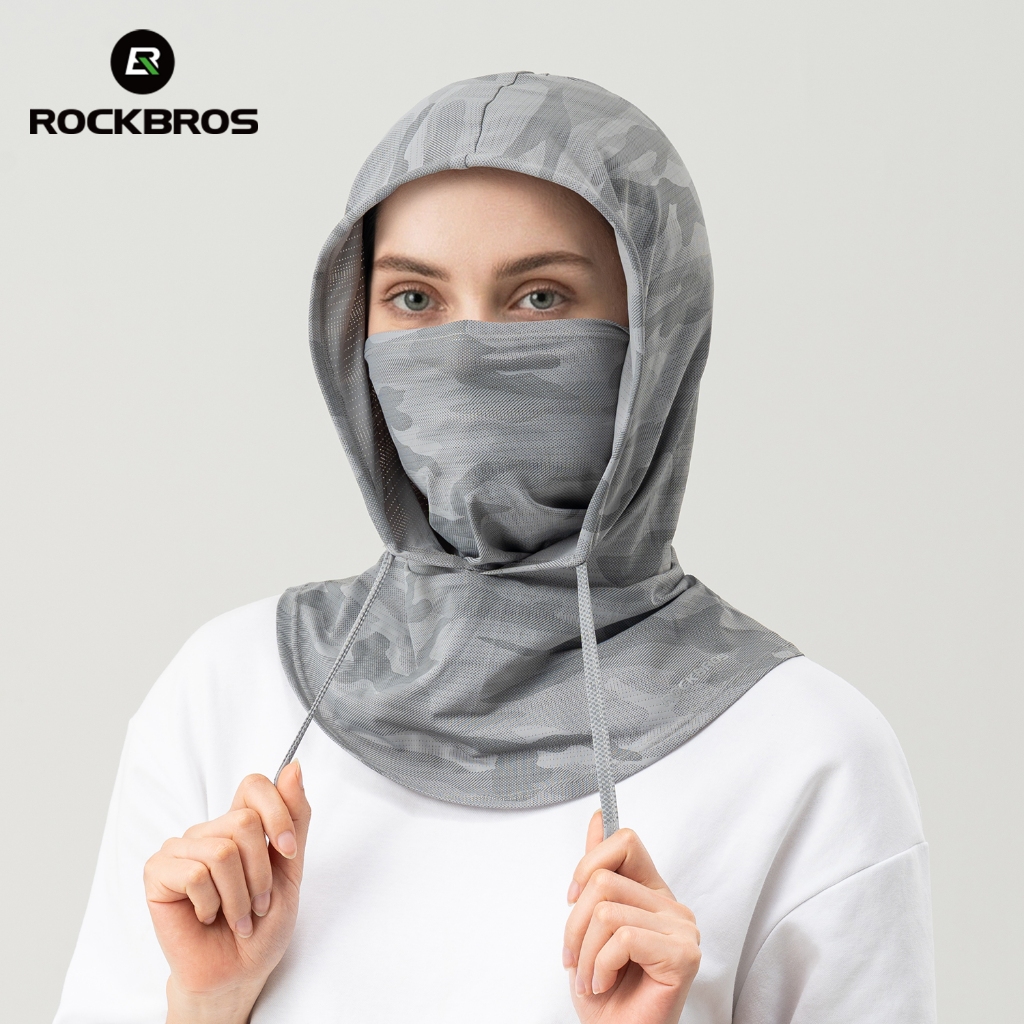 ROCKBROS Mặt nạ Ice Silk Chống Nắng Làm Mát Mùa Hè Thoáng Khí Có Mũ Che Mặt Câu Cá Đi Bộ Đường Dài Đi Xe Đạp